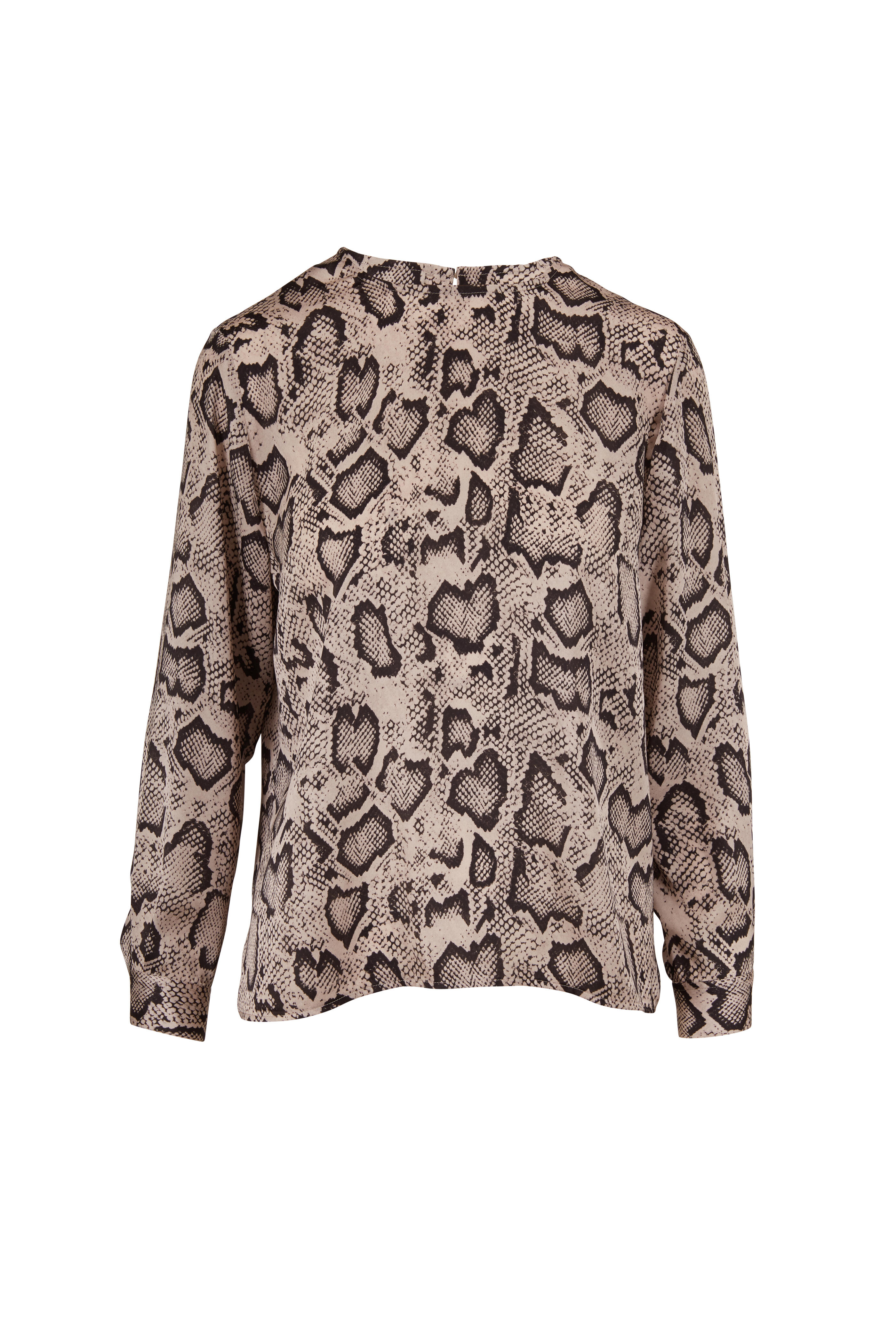 Paule Ka - Light Pastel Gray Snake Print Blouse