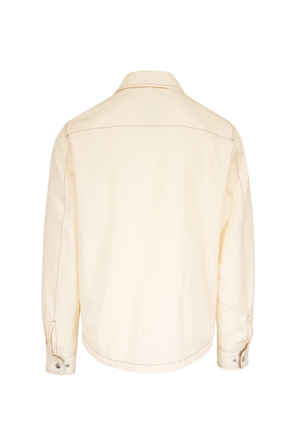Moncler Watagua White Ivory Cotton & Linen Shirt Jacket - view 4