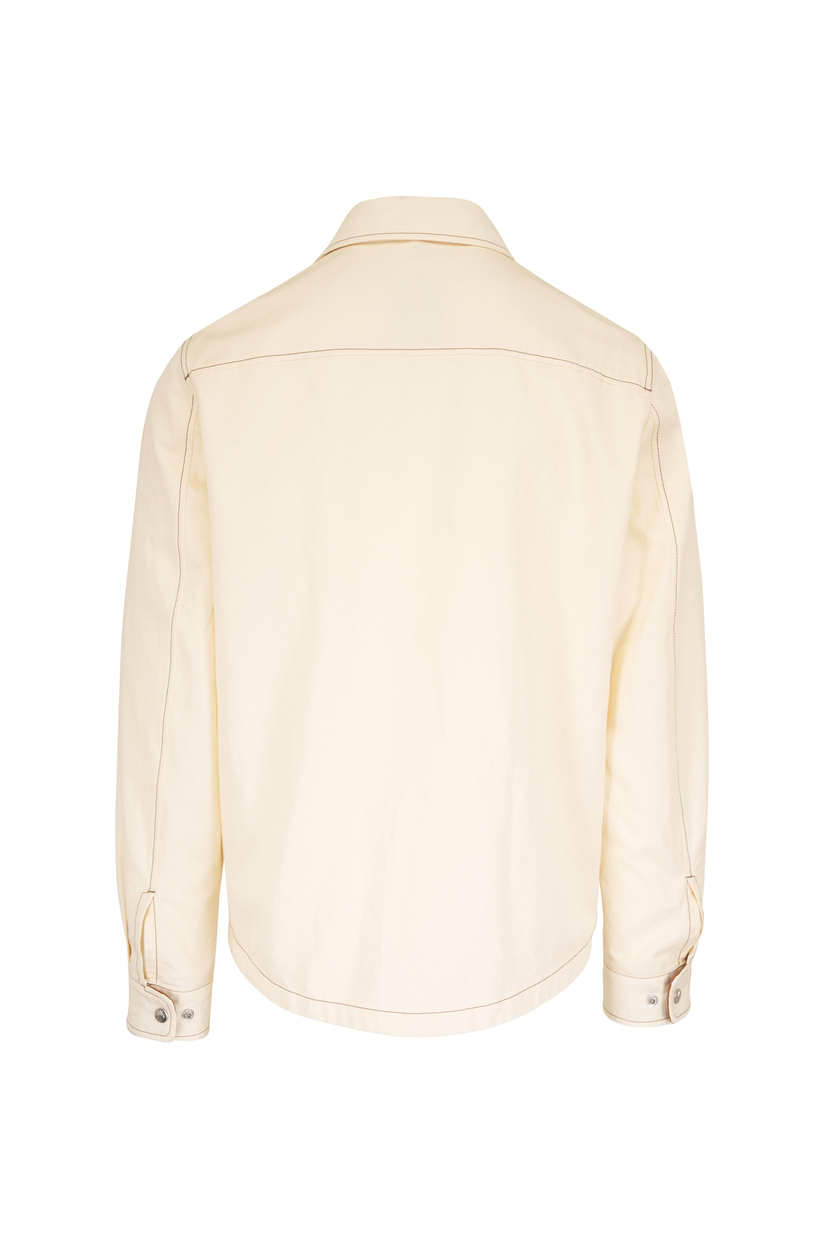 Moncler - Watagua White Ivory Cotton & Linen Shirt Jacket - view 4