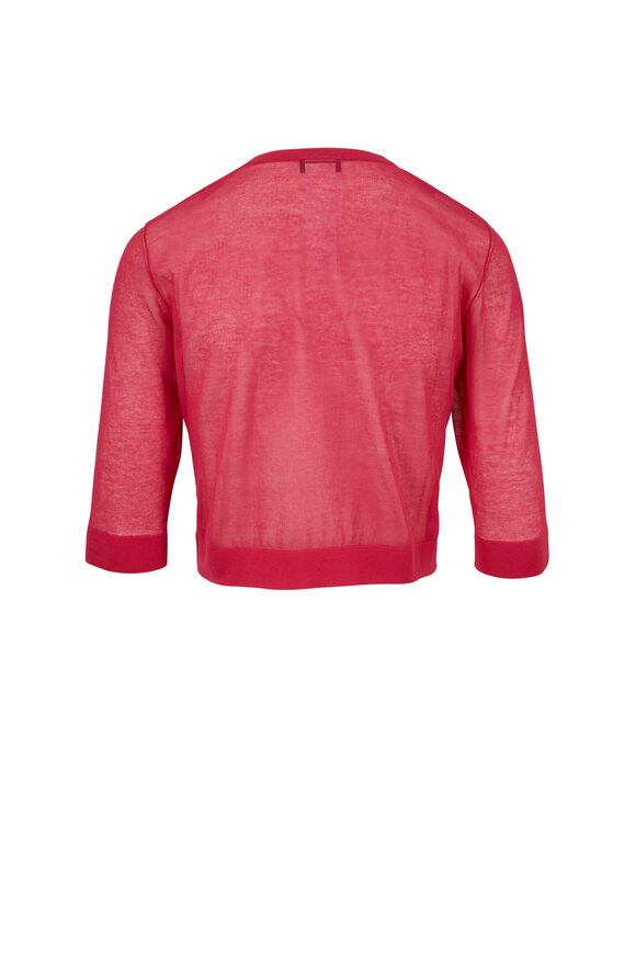 Akris - Pink Crop Single Button Cardigan