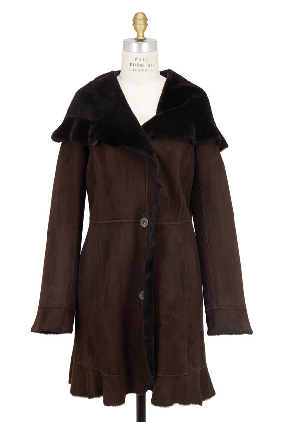 Viktoria Stass - Brown Shearling Hooded Coat