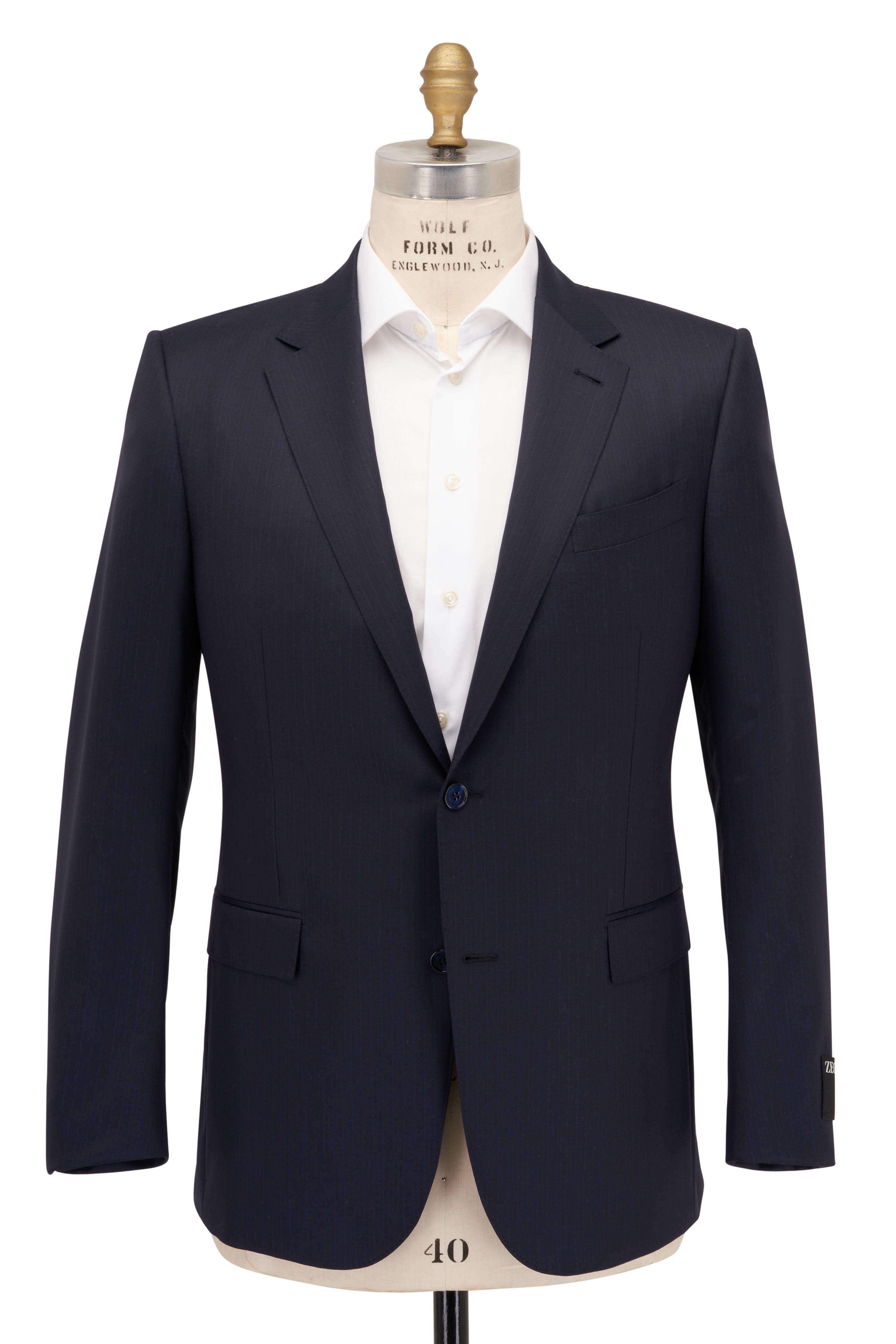 Zegna - Navy Subtle Stripe Trofeo™ 600 Suit | Mitchell Stores