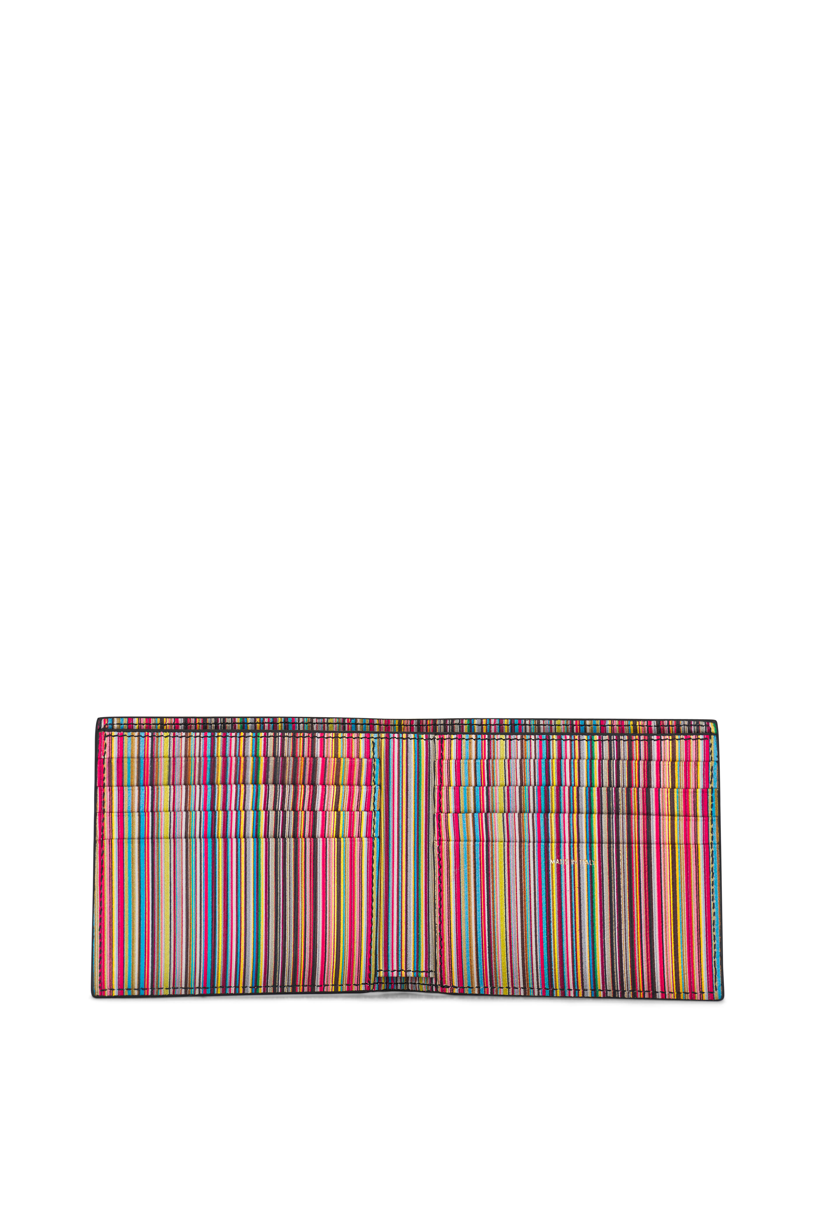 Paul Smith - Black & Multi Interior Stripe Bi-Fold Wallet