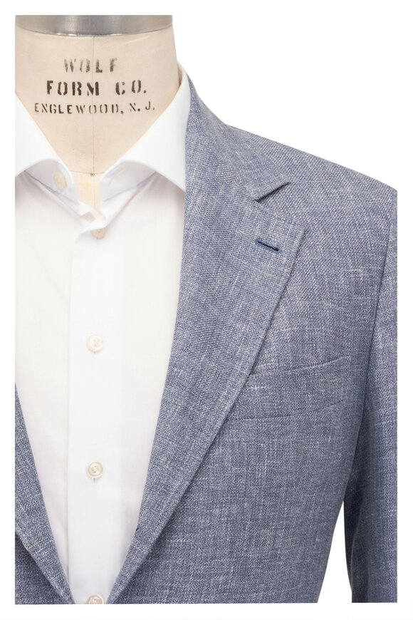 Brunello Cucinelli - Light Blue Linen, Wool & Silk Blend Sportcoat
