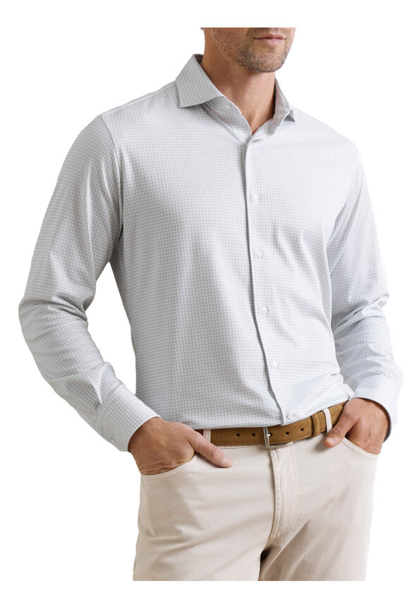 Peter Millar Excursionist Flex British Gray Check Sport Shirt - view 2