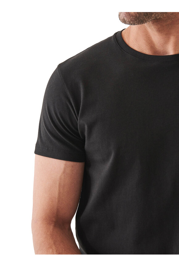 Patrick Assaraf Basic Black Crewneck T-Shirt - view 3