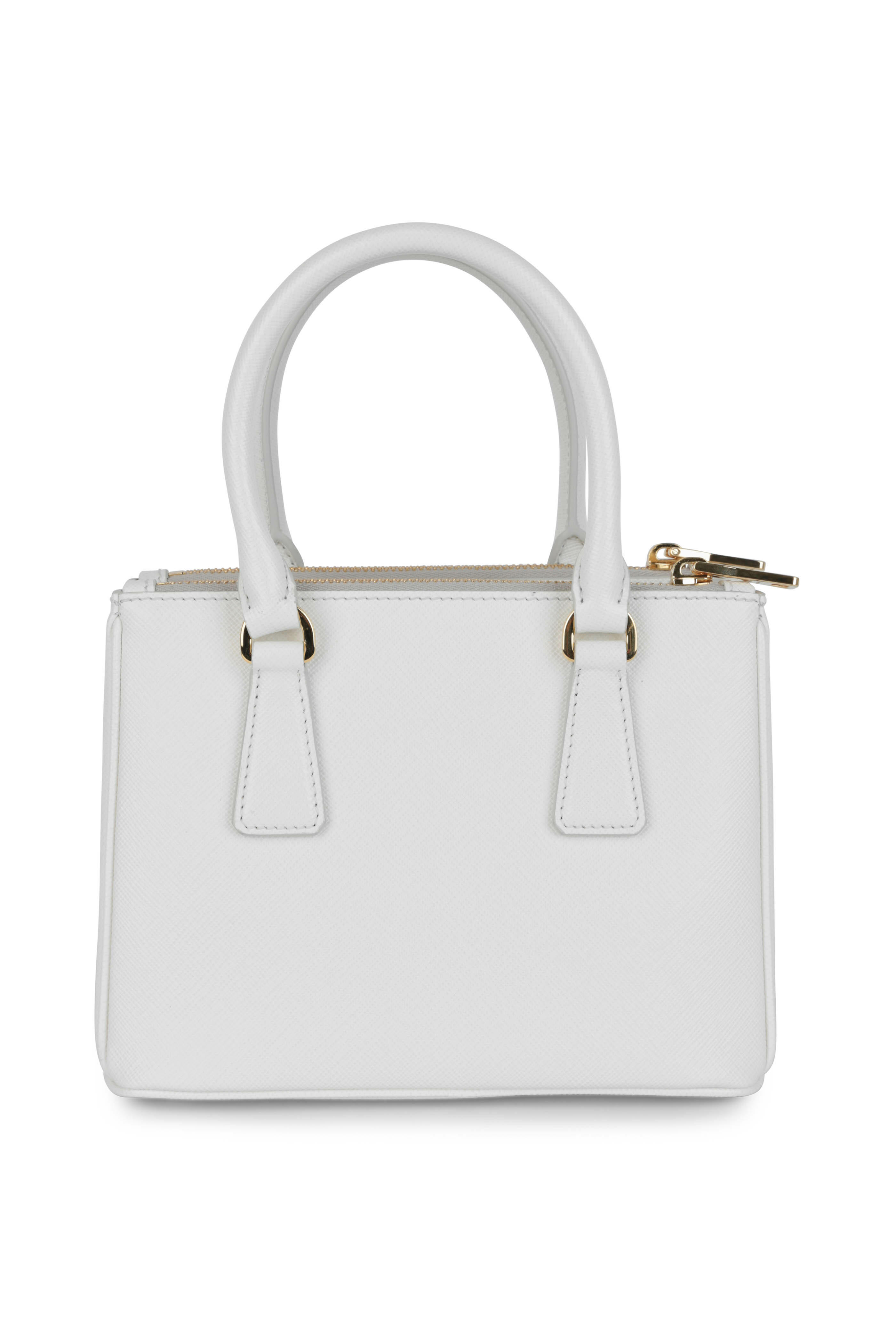 Prada Saffiano Mini Galleria Crossbody Bag, White (Talco)