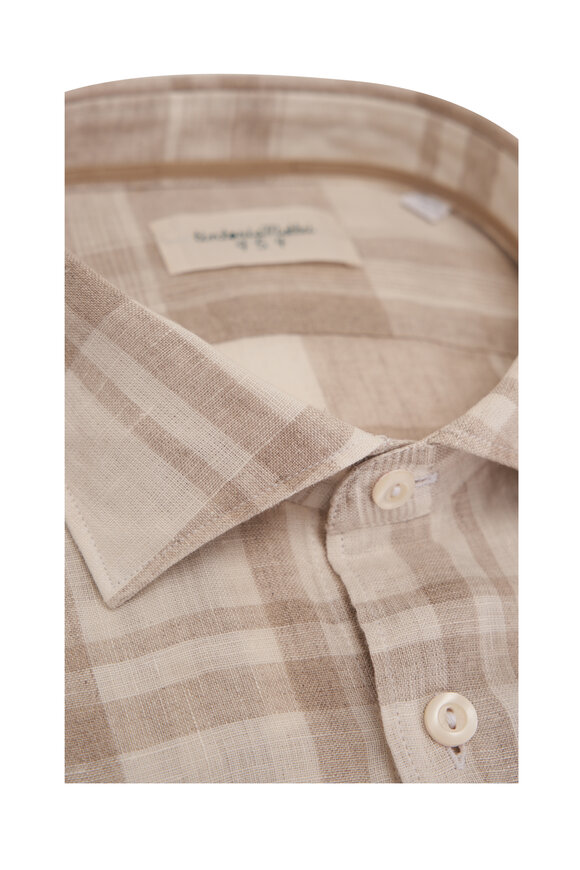 Tintoria - Tan Check Linen Sport Shirt