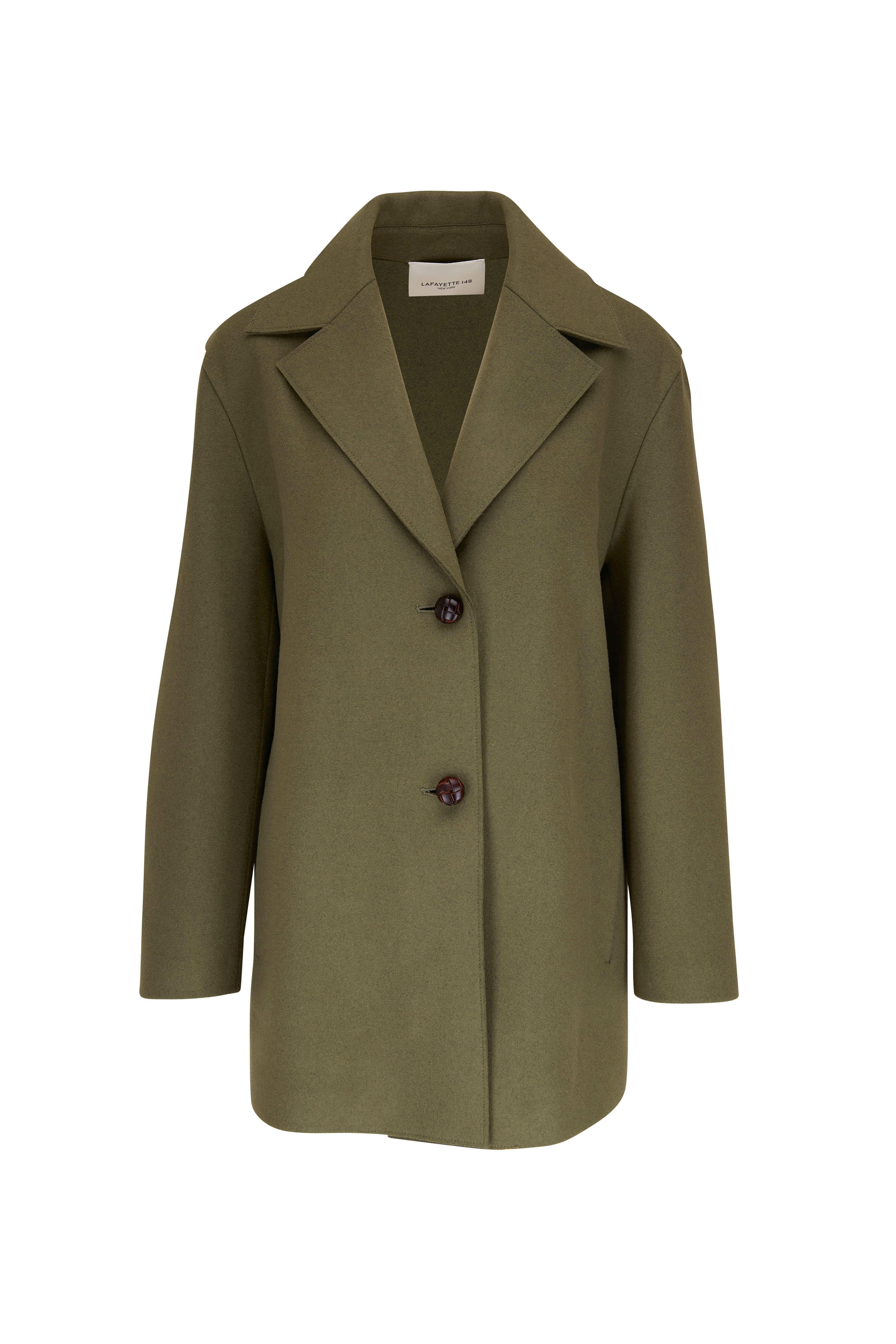 Lafayette 148 New York - Pesto Boiled Wool Jersey Car Coat