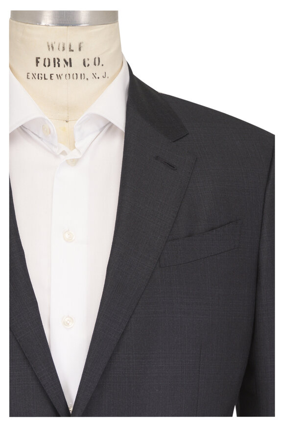 Zegna Trofeo Dark Gray Overcheck Suit - view 1