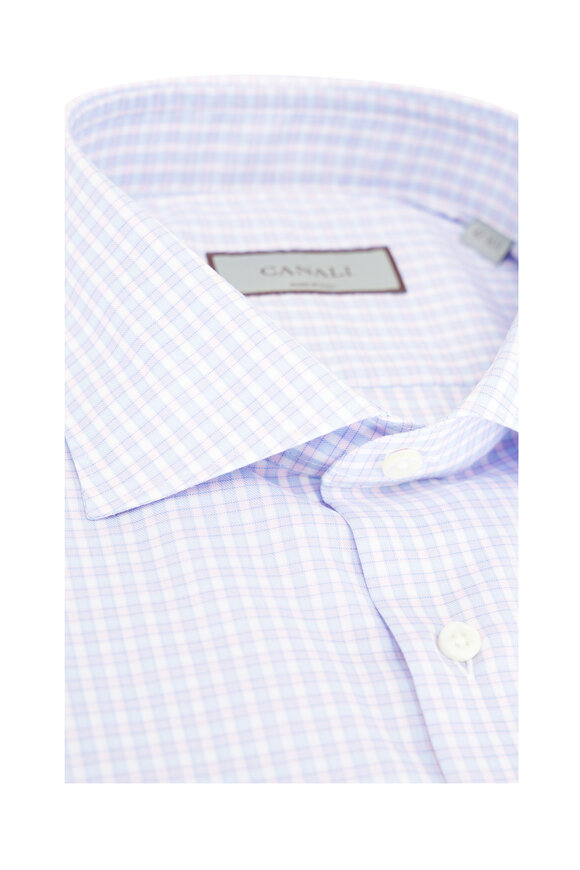 Canali - Blue & Pink Check Cotton Sport Shirt