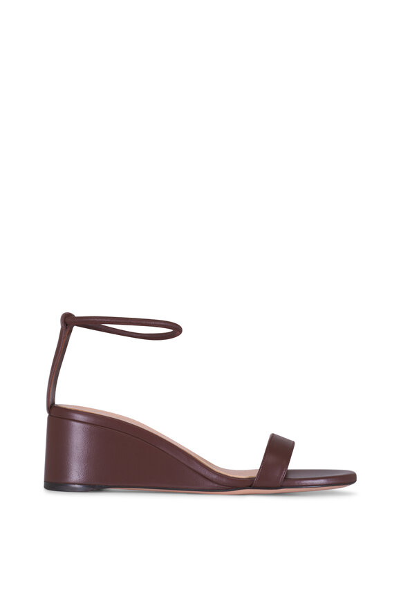 Gianvito Rossi Nappa Brown Wedge Sandal - view 3
