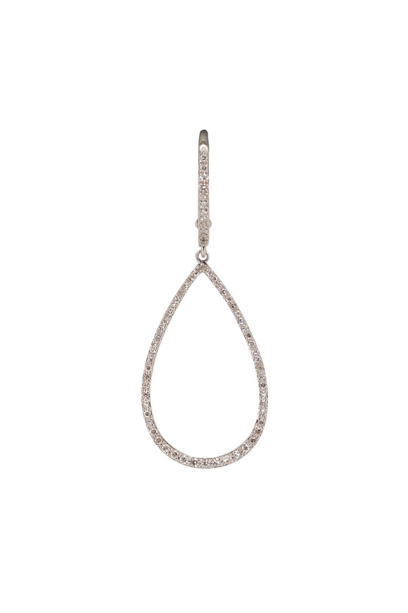 Kai Linz - Diamond Open Pear Drop Huggie Earrings