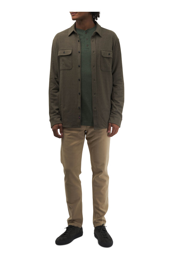 Faherty Brand - Legend™ Olive Melange Twill Sweater Shirt