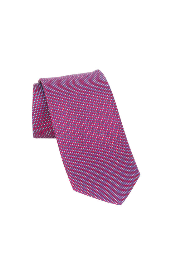 Eton - Burgundy Dot Silk Necktie