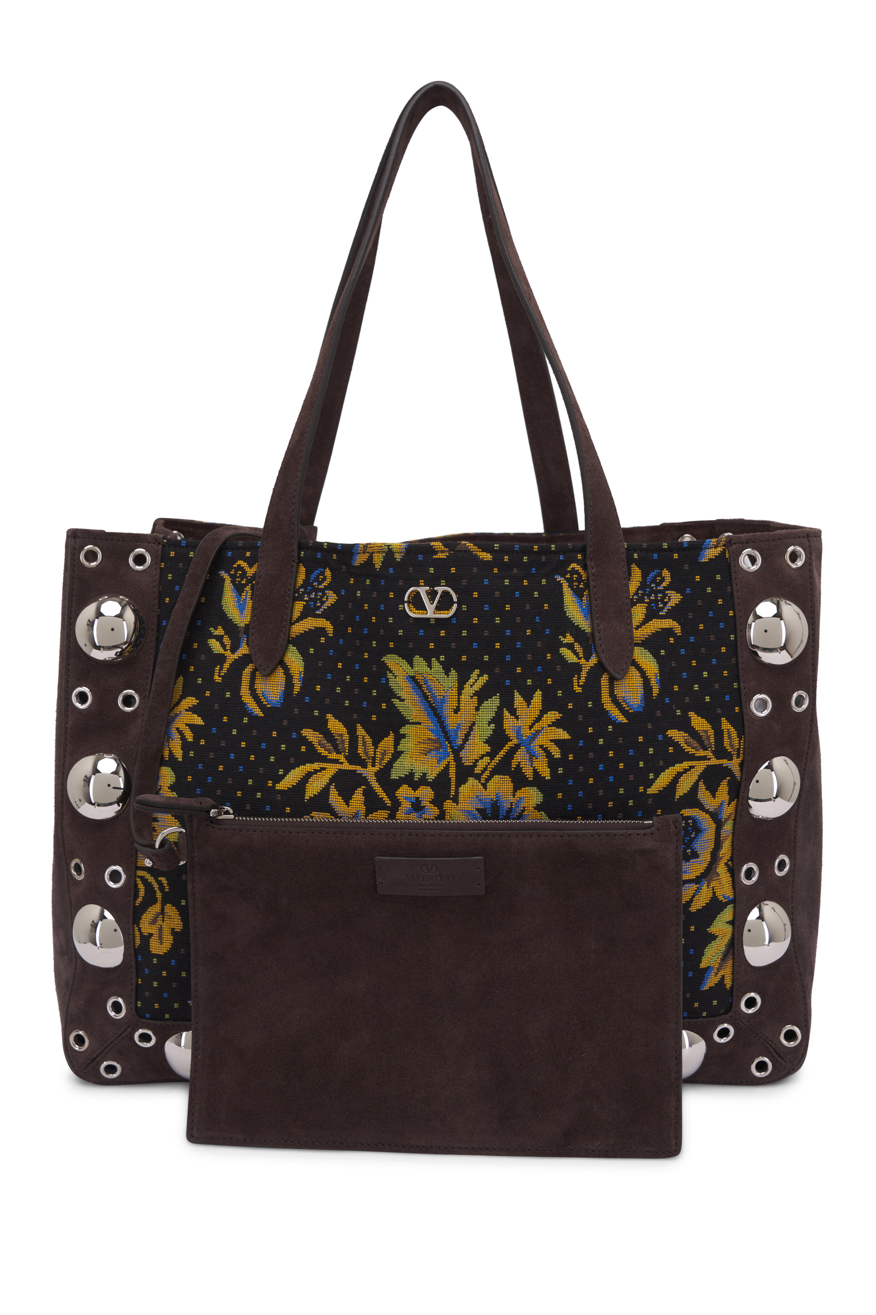 Valentino Garavani - VLogo Plaque Floral Patterned Shopping Tote
