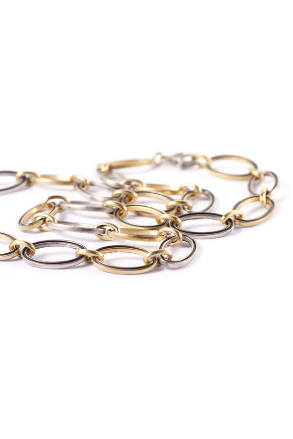 Sylva & Cie - Yellow Gold & Platenite Chain Link Necklac