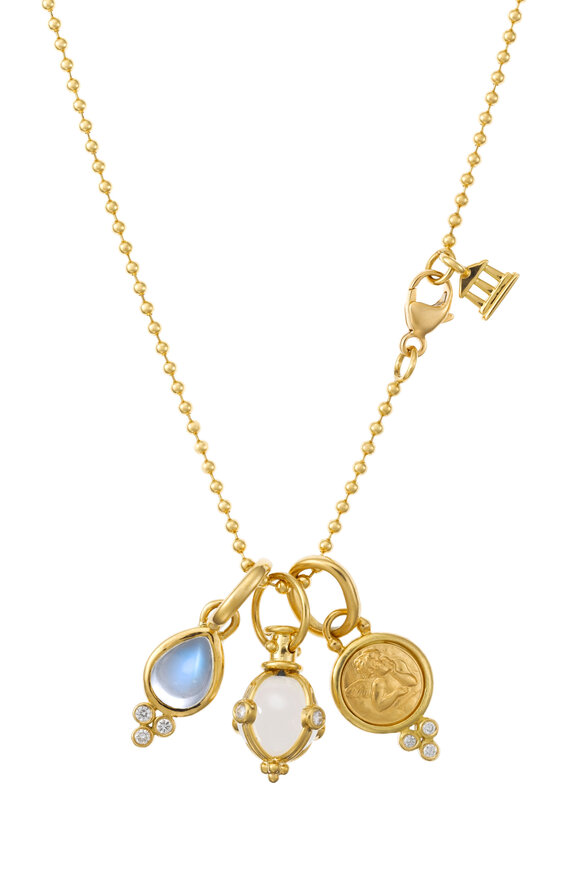 Temple St. Clair Signature Moonstone & Rock Crystal Charm Necklace