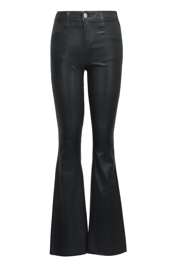 L'Agence Ruth High Rise Dark Slate Coated Straight Jean