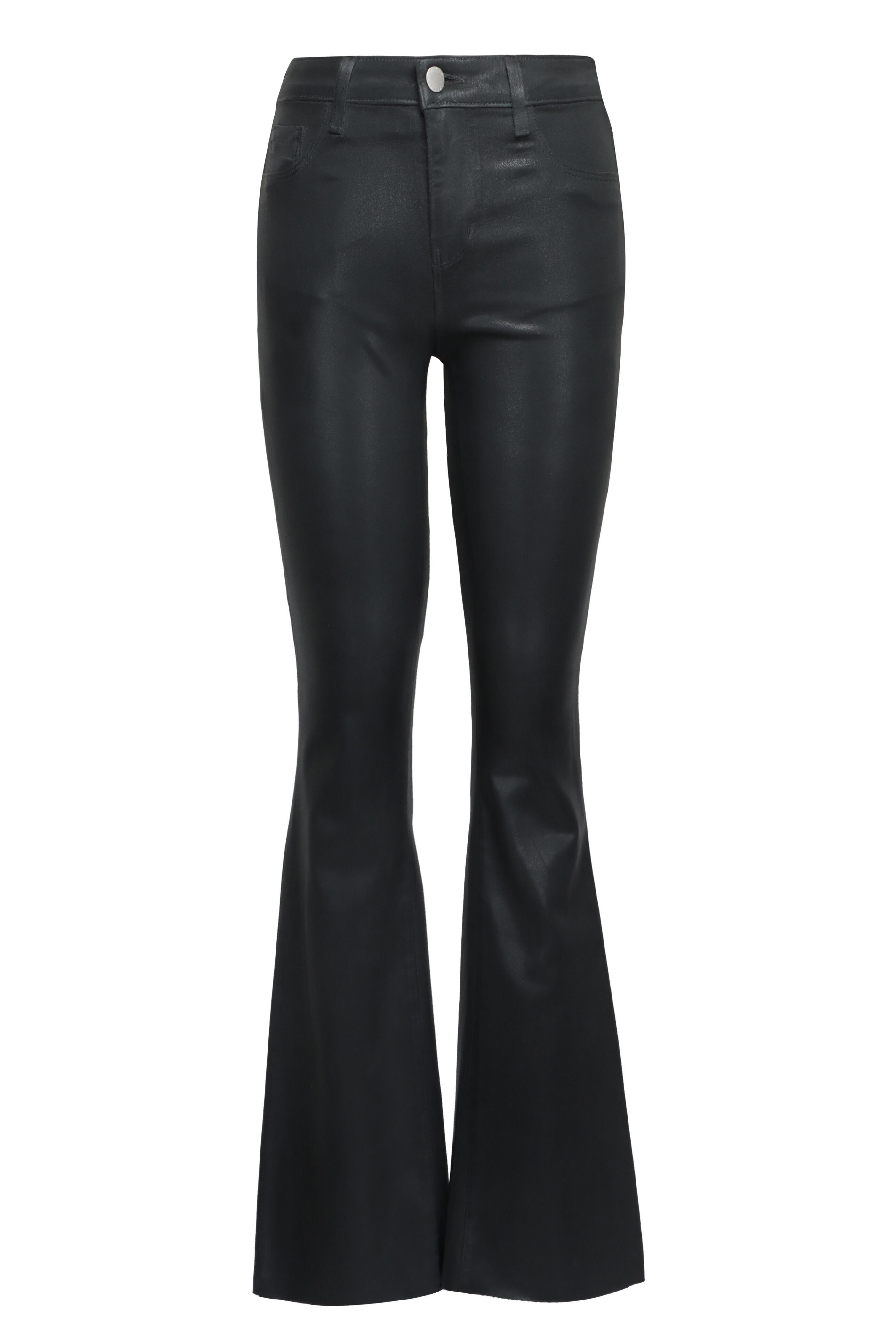 L'Agence - Ruth High Rise Dark Slate Coated Straight Jean