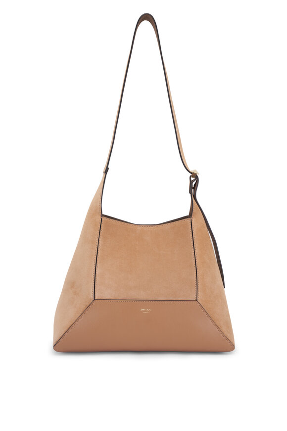 Brunello Cucinelli - Caffe Glossy Leather Monili Trim Hobo Bag