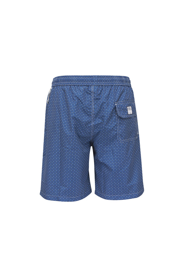 Fedeli Navy Print Swim Trunks - view 3