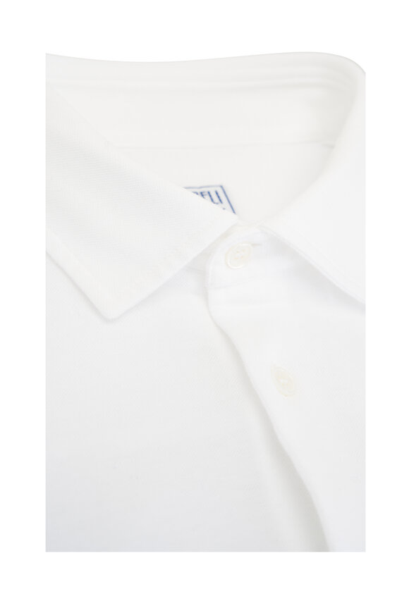 Fedeli - Solid White Cotton Sport Shirt