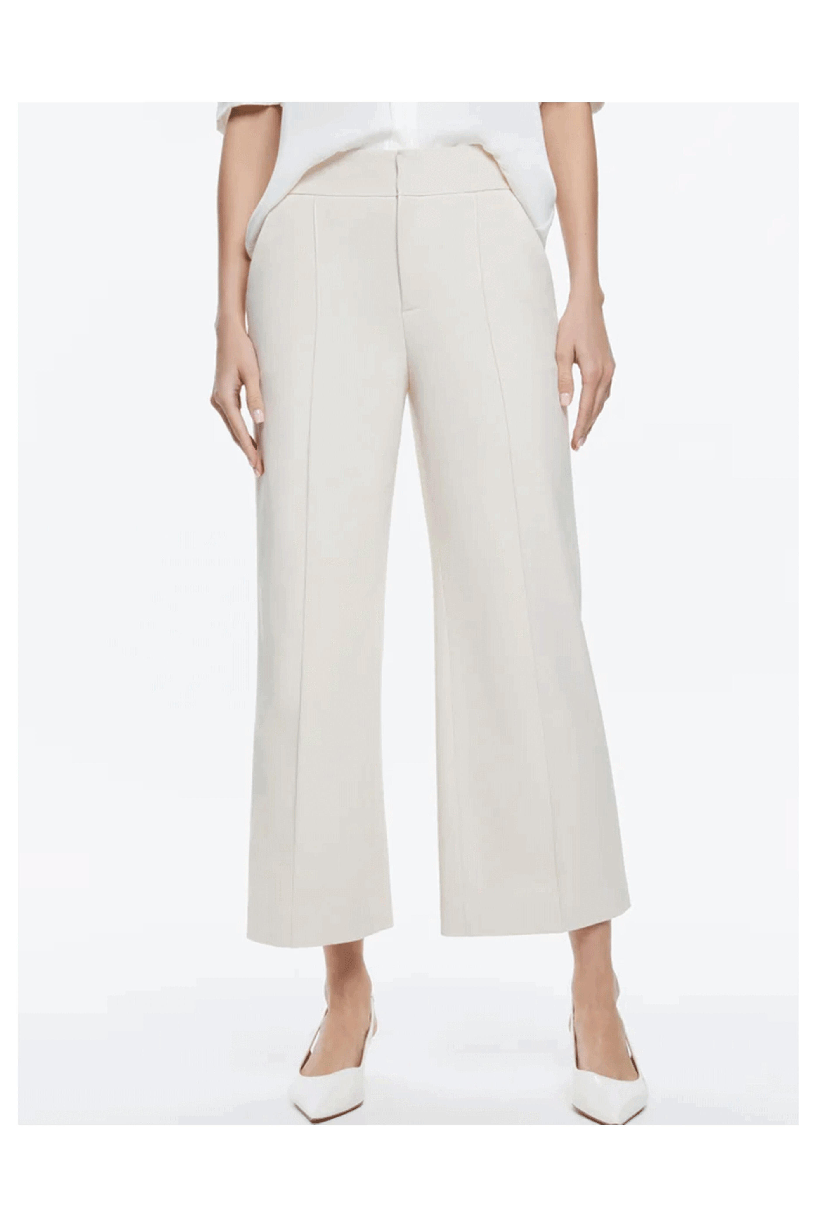 Alice & Olivia - Dylan High Rise Cropped Pant in Oatmeal