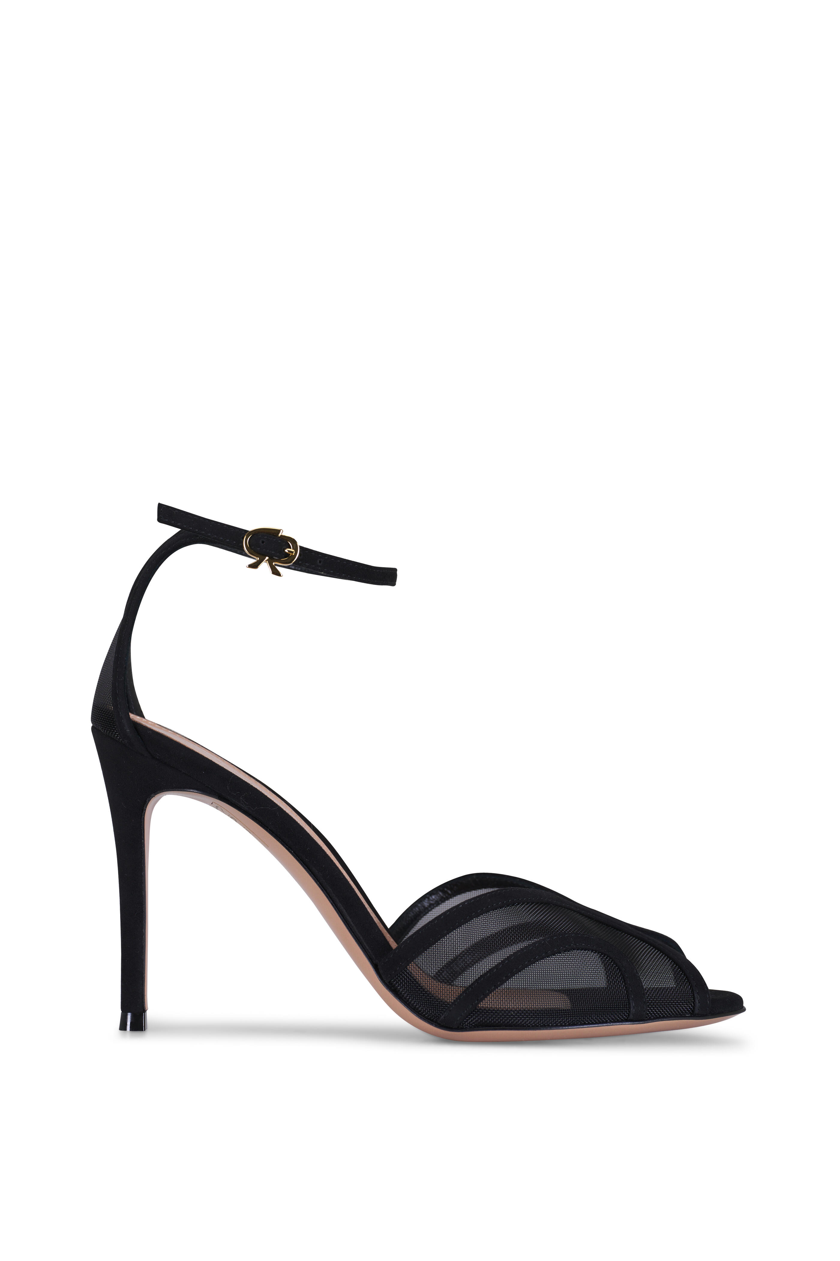 Gianvito Rossi - Black Mesh & Suede Sandal, 95mm