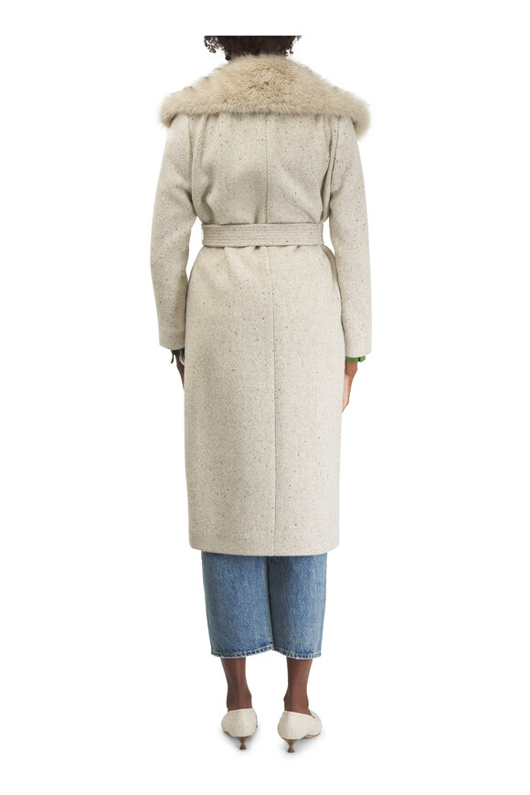 Valentino - Mossi Textured Wool Camel Ivory Coat