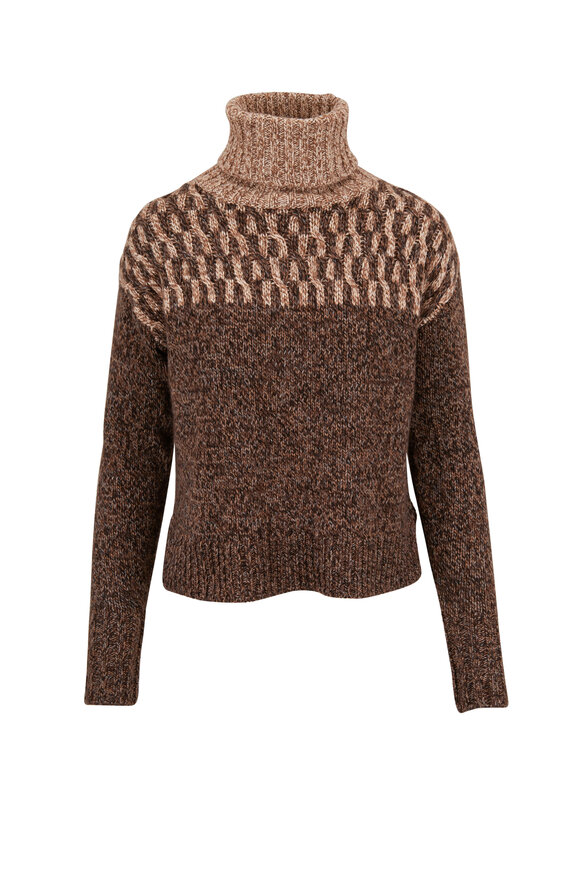 Veronica Beard - Bia Brown Multi Turtleneck Sweater