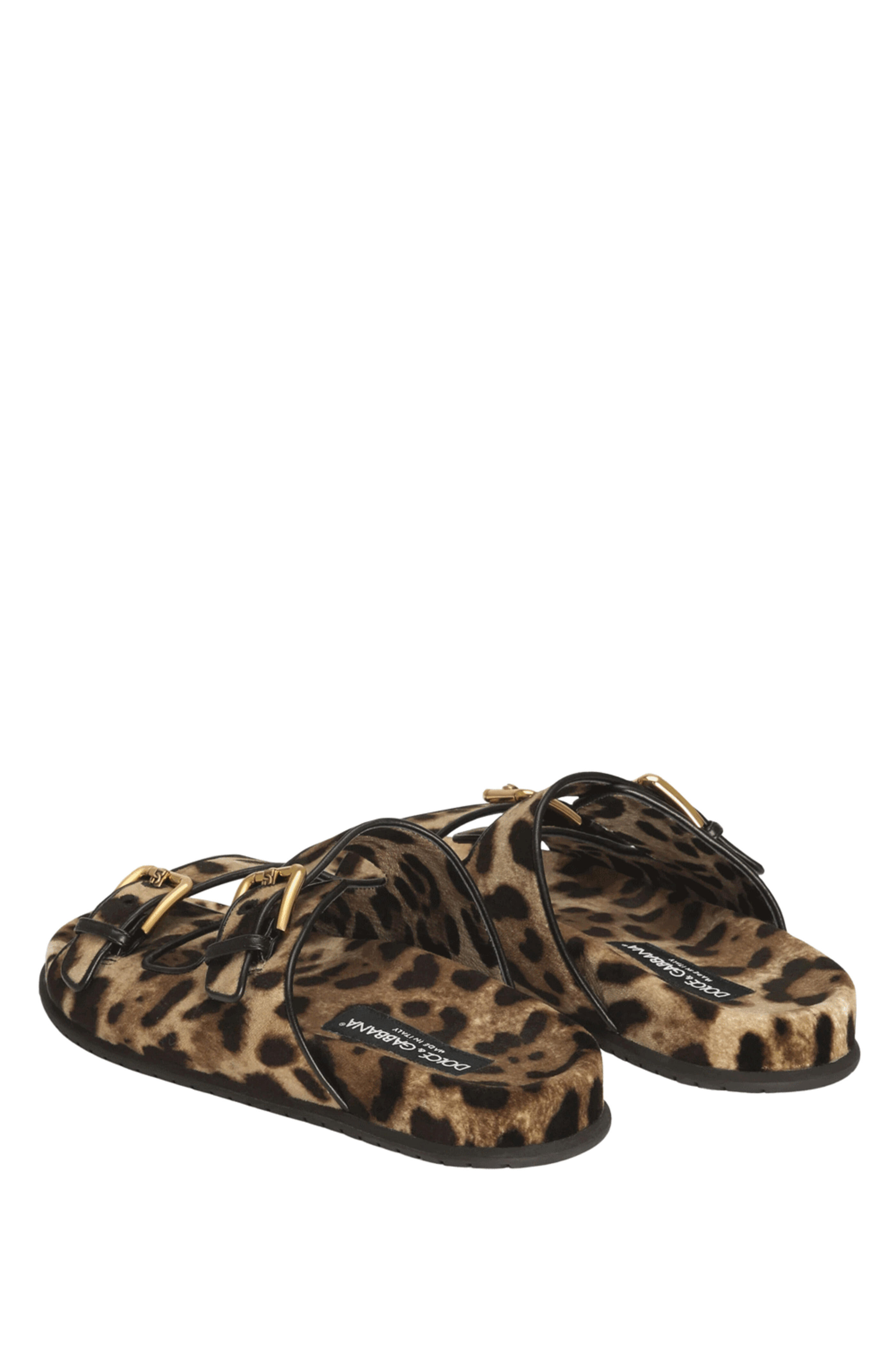 Dolce & Gabbana - Double Buckle Slide in Leopard