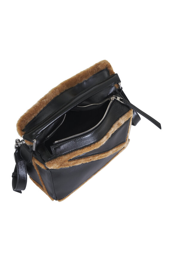 Loewe Small Puzzle Aviator Black & Brown Leather Bag - view 4
