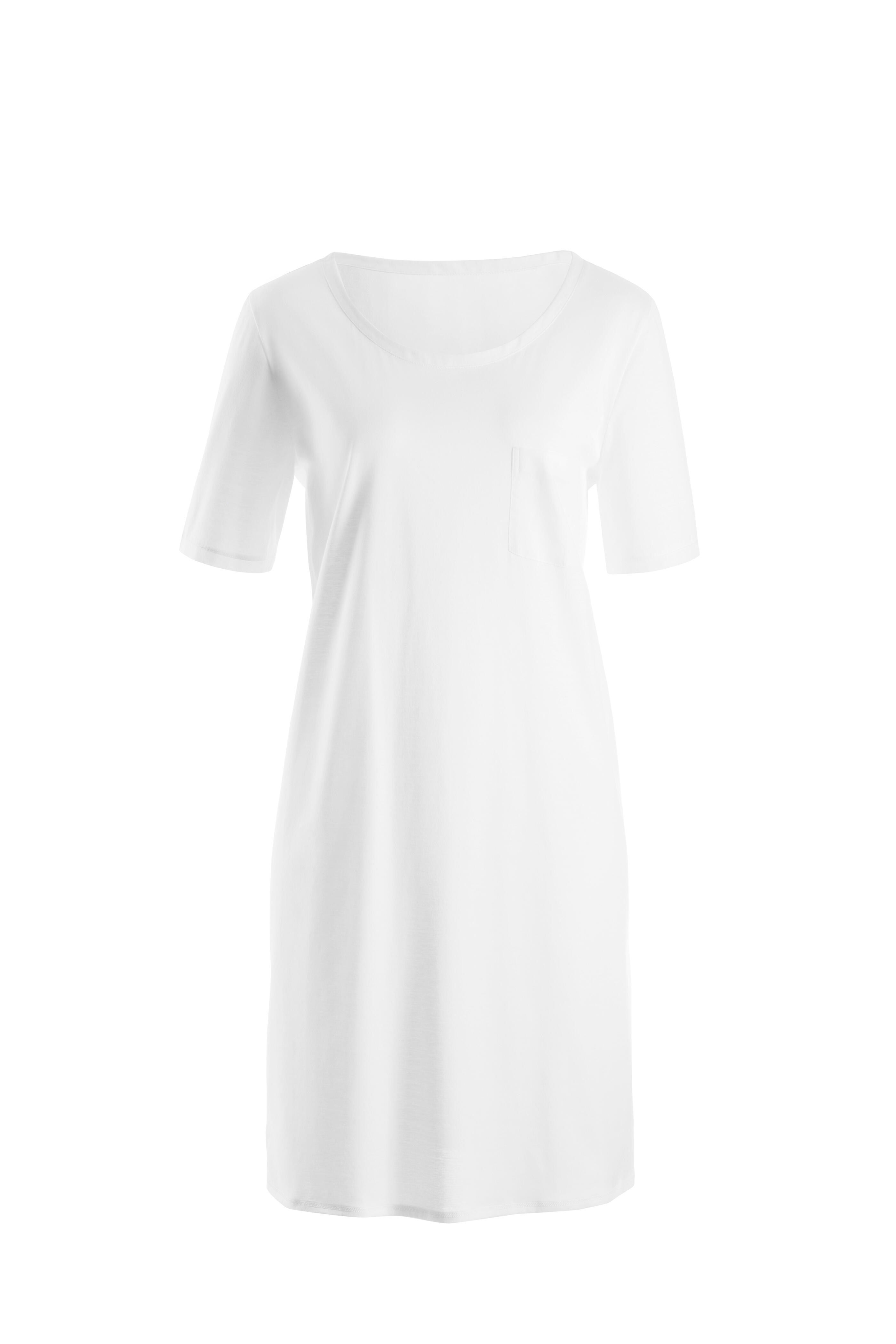 Hanro - White Cotton Deluxe Short Sleeve Sleep Shirt