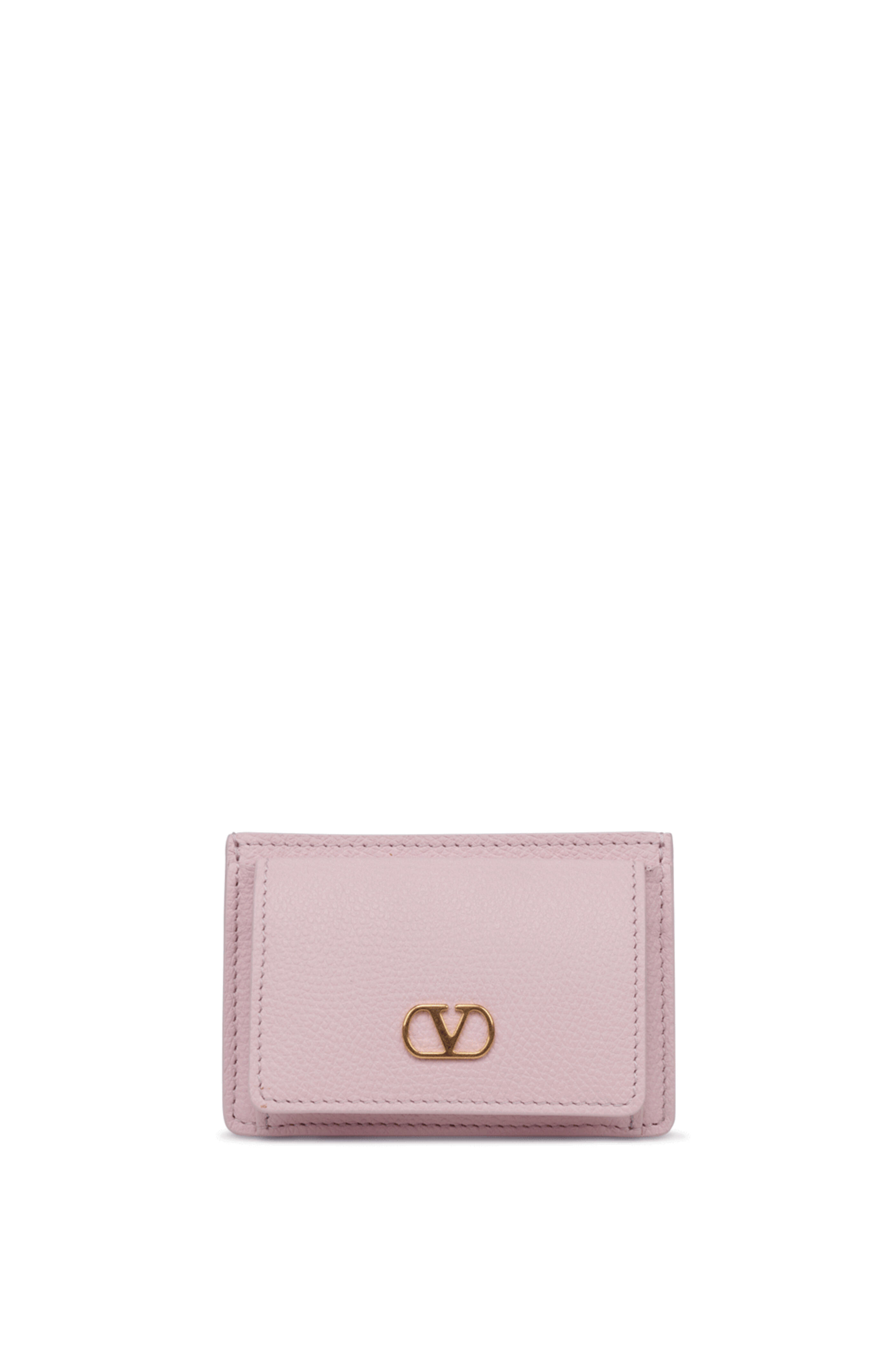 ■VALENTINO■ V Logo Signature Card Holder Rose Quartz 6W2P0 Valentino Garavani - VLogo Coin and Card Case in Rose Quartz