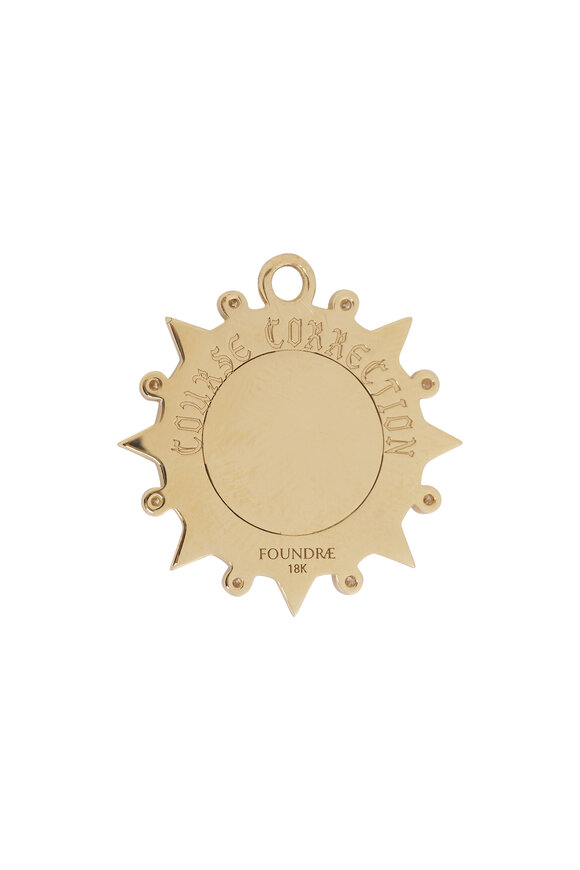 Foundrae 18k Yellow Gold Internal Compass Medallion - view 2