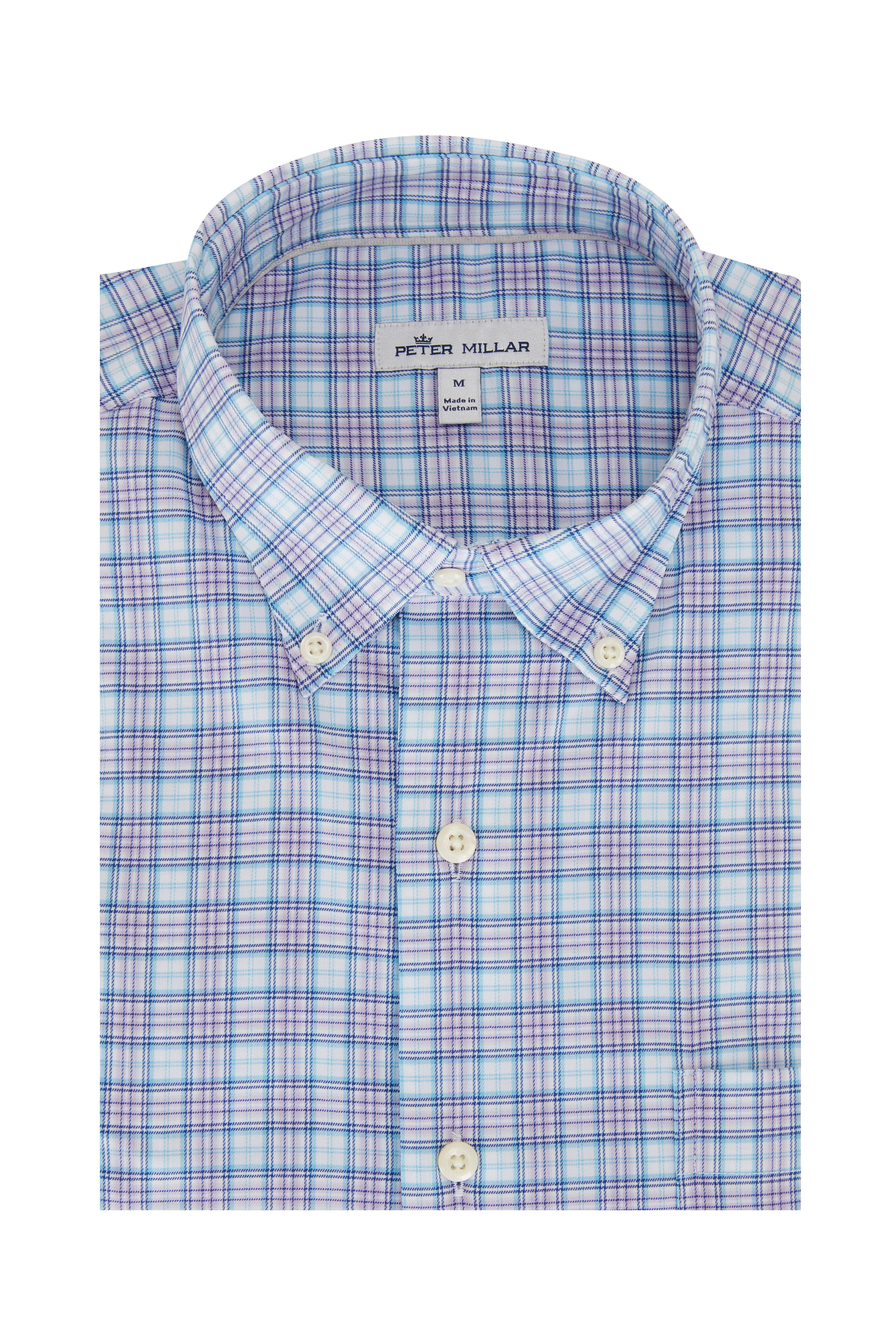 PETER MILLAR Carr Cotton Sport Shirt in Navy