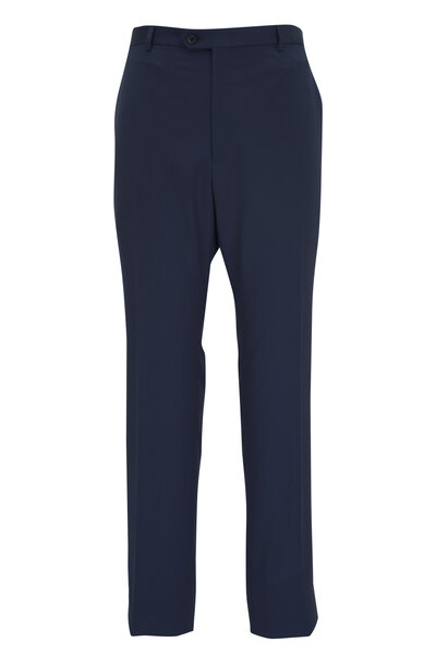 【新品】定価66,000円 la favola wool セミフレアpants Zegna - Solid Charcoal Gray Wool Dress Pant | Mitchell Stores