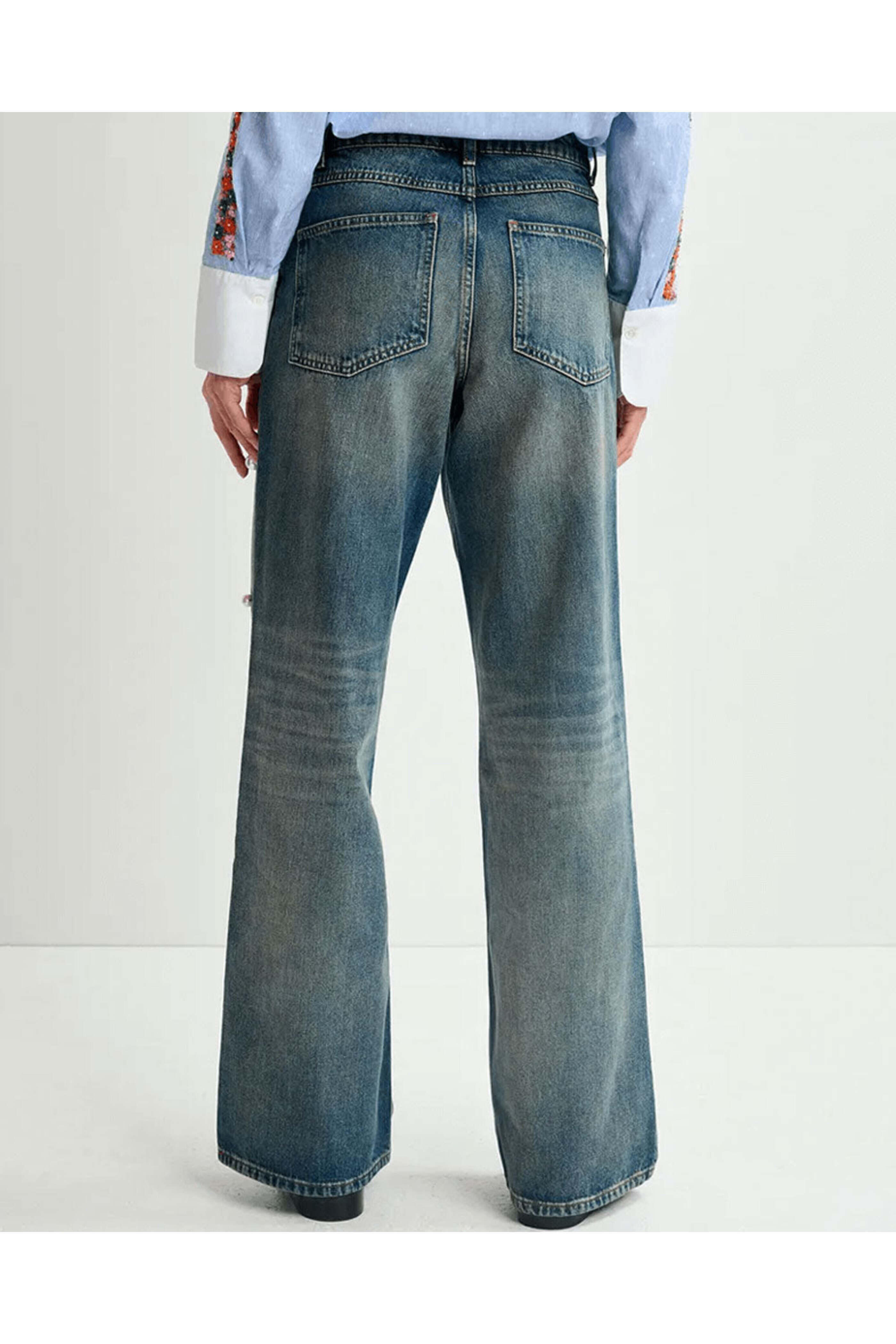 Essentiel Antwerp - Bel Air Blue Pearl-Embellished Jeans