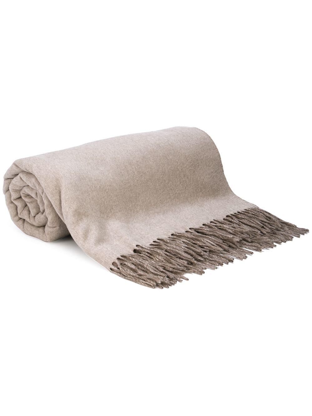 Brunello Cucinelli - Pebble Silk Bi-Color Fringe Trim Blanket