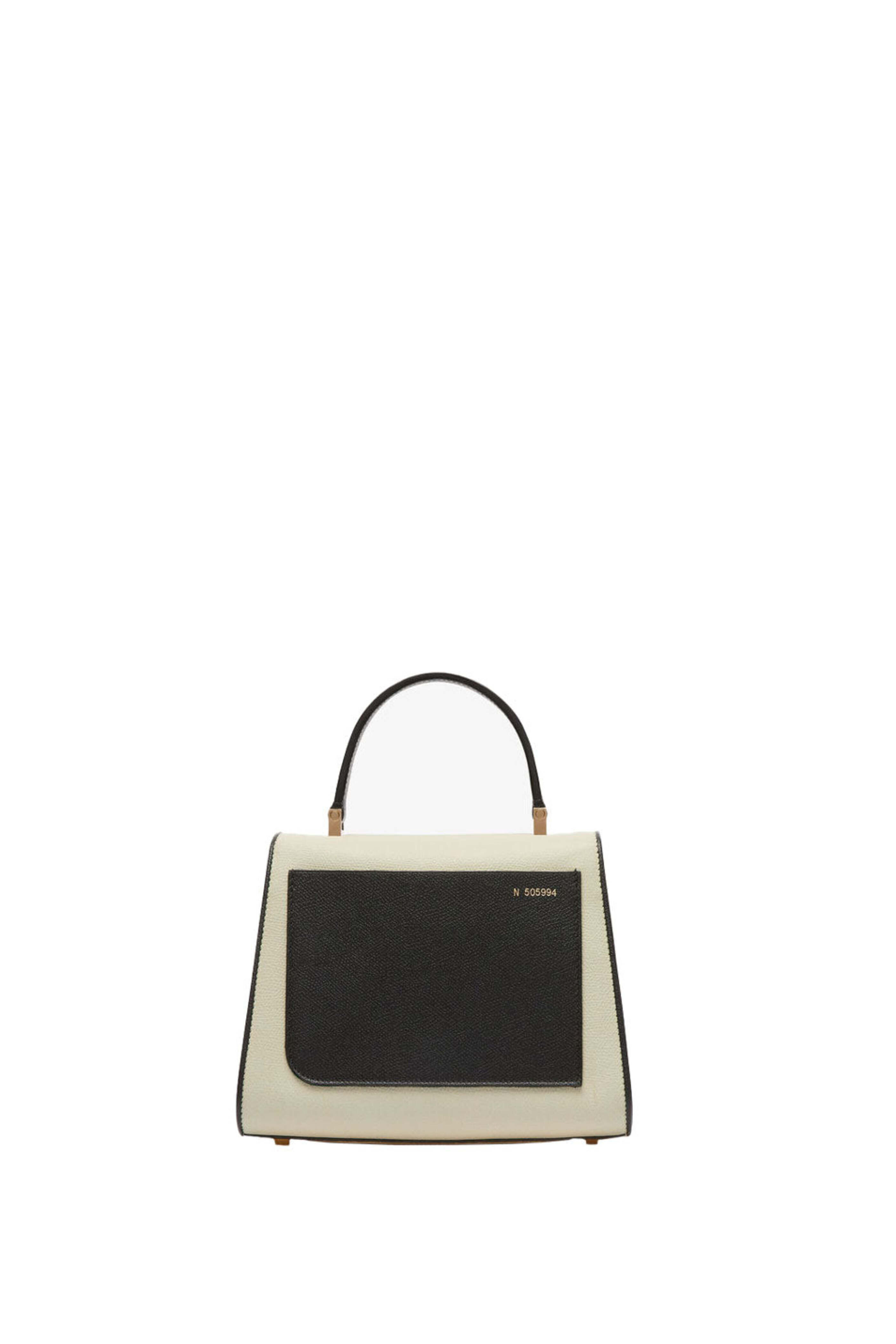 Valextra - Mini Iside Top Handle Bag in Pergamena & Black