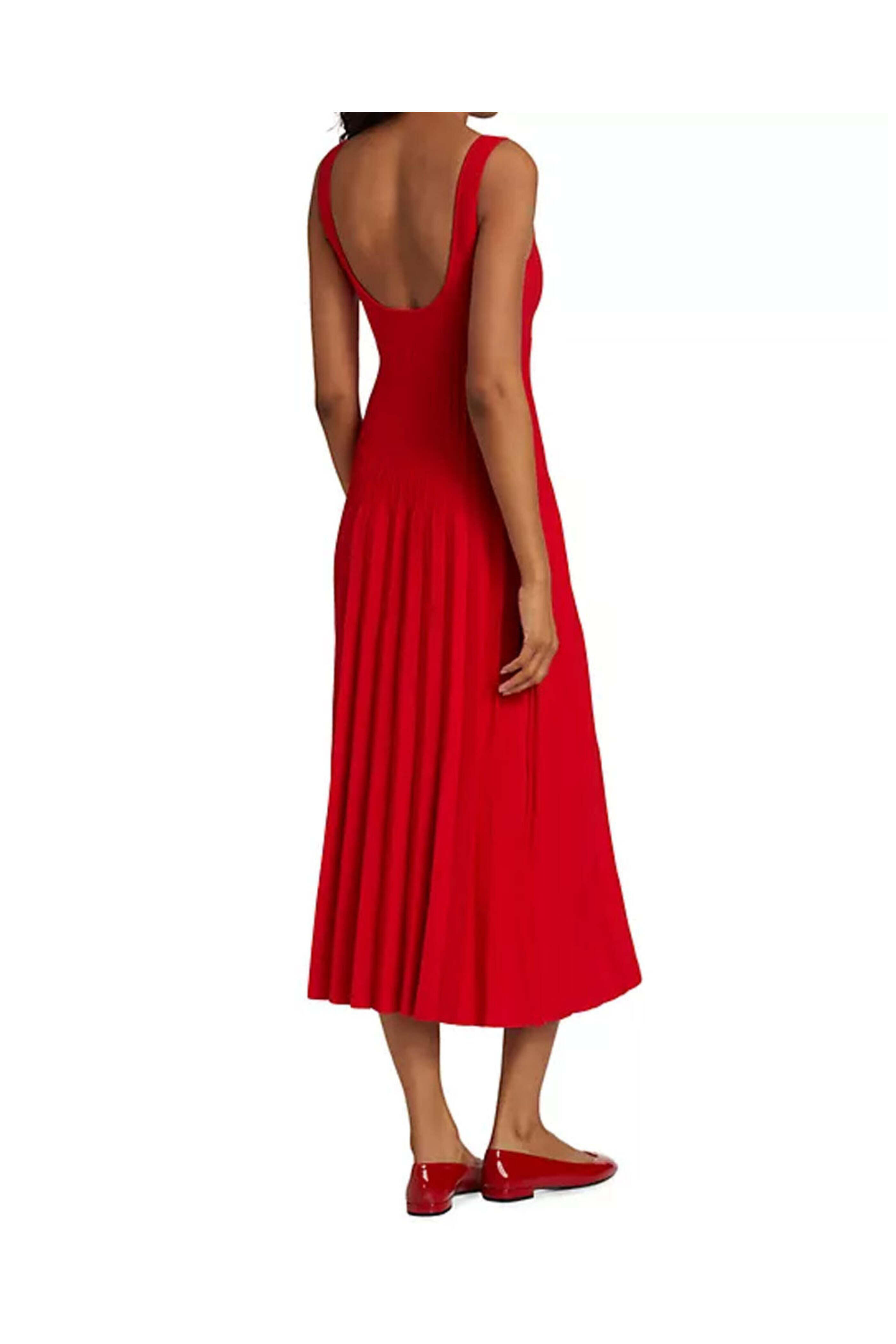 staud ellison dress red Staud - Red Rose Ellison Dress