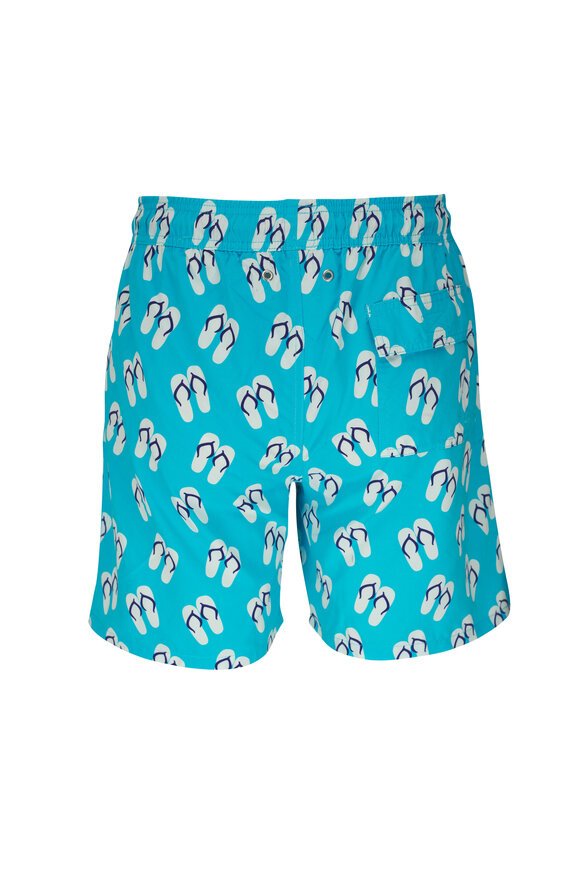 Tom & Teddy - Flip Flop Scuba Blue Swim Trunks