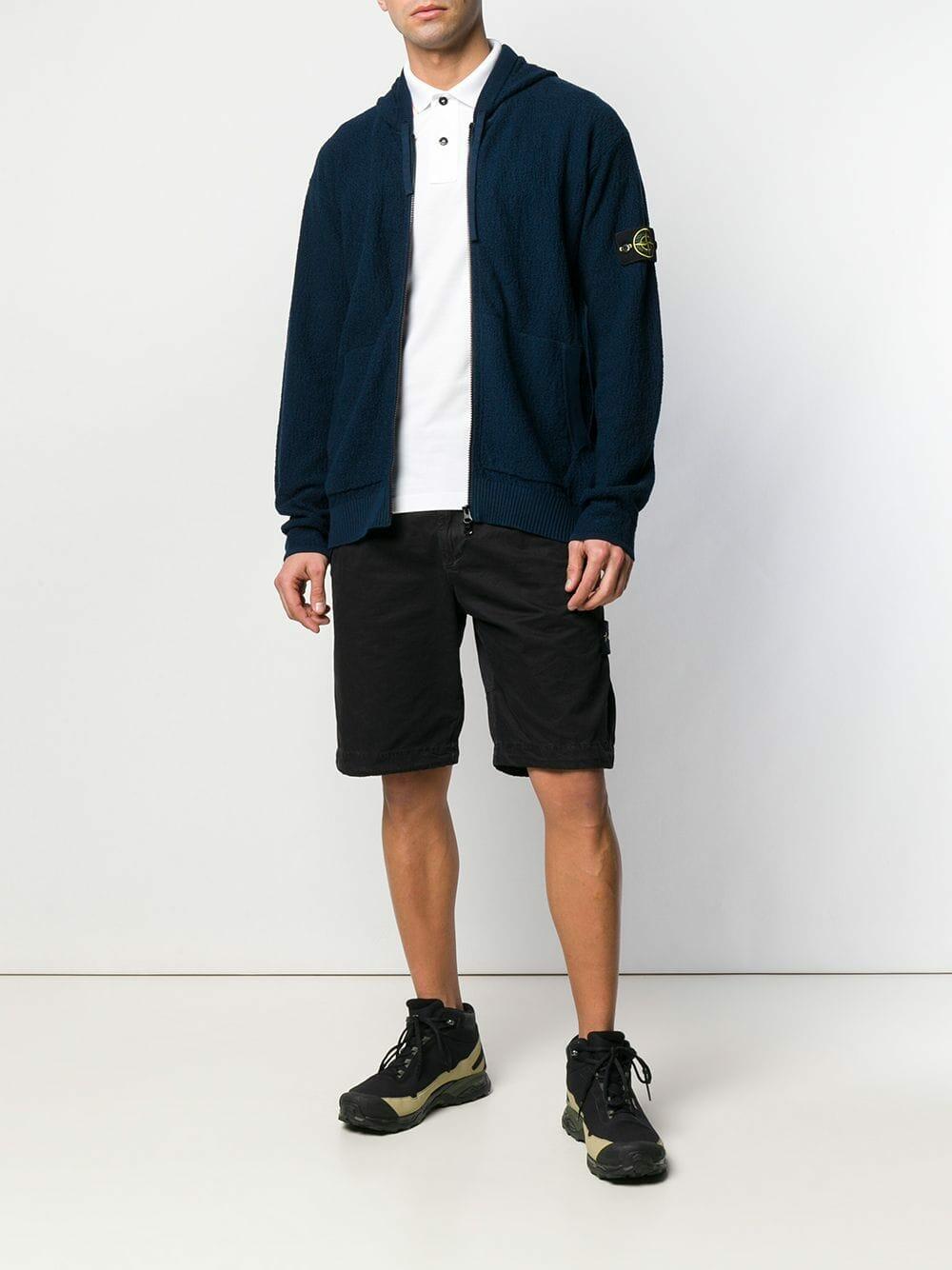Stone Island - Navy Blue Boucle Hoodie