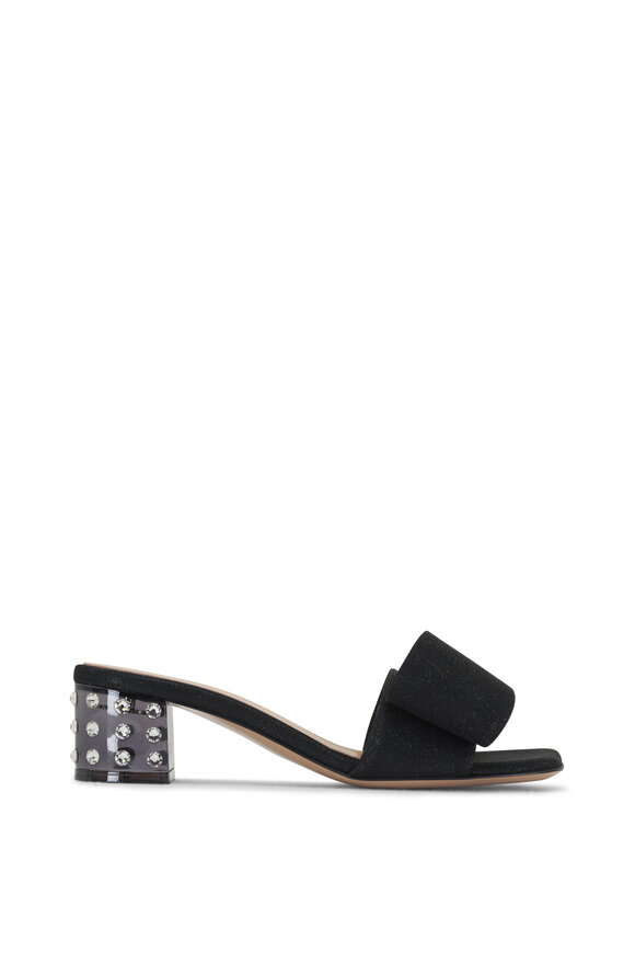 Gianvito Rossi - Flash Bow Black Embellished Sandal, 45mm