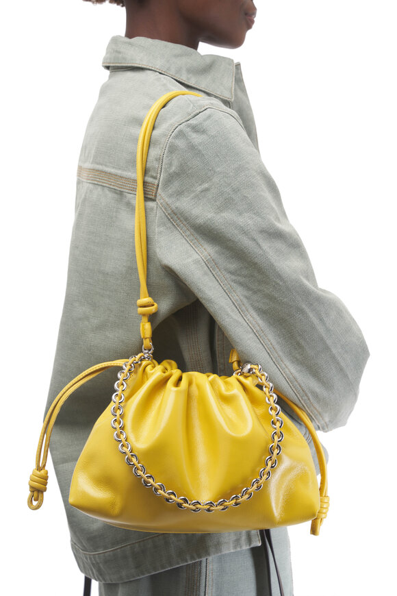 Loewe Medium Flamenco Yellow Patent Leather Clutch - view 2