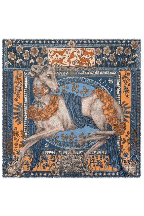 Sabina Savage Honouring Argos Marine Apricot Cashmere Shawl 135