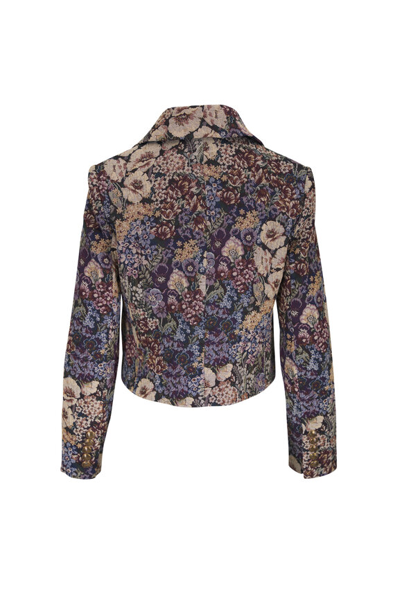 Veronica Beard Wilde Dark Eggplant Multicolor Brocade Jacket - view 2