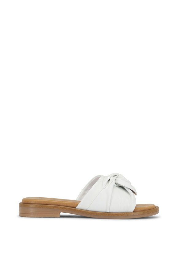 Ron White - Veronica White Leather Slide Sandal