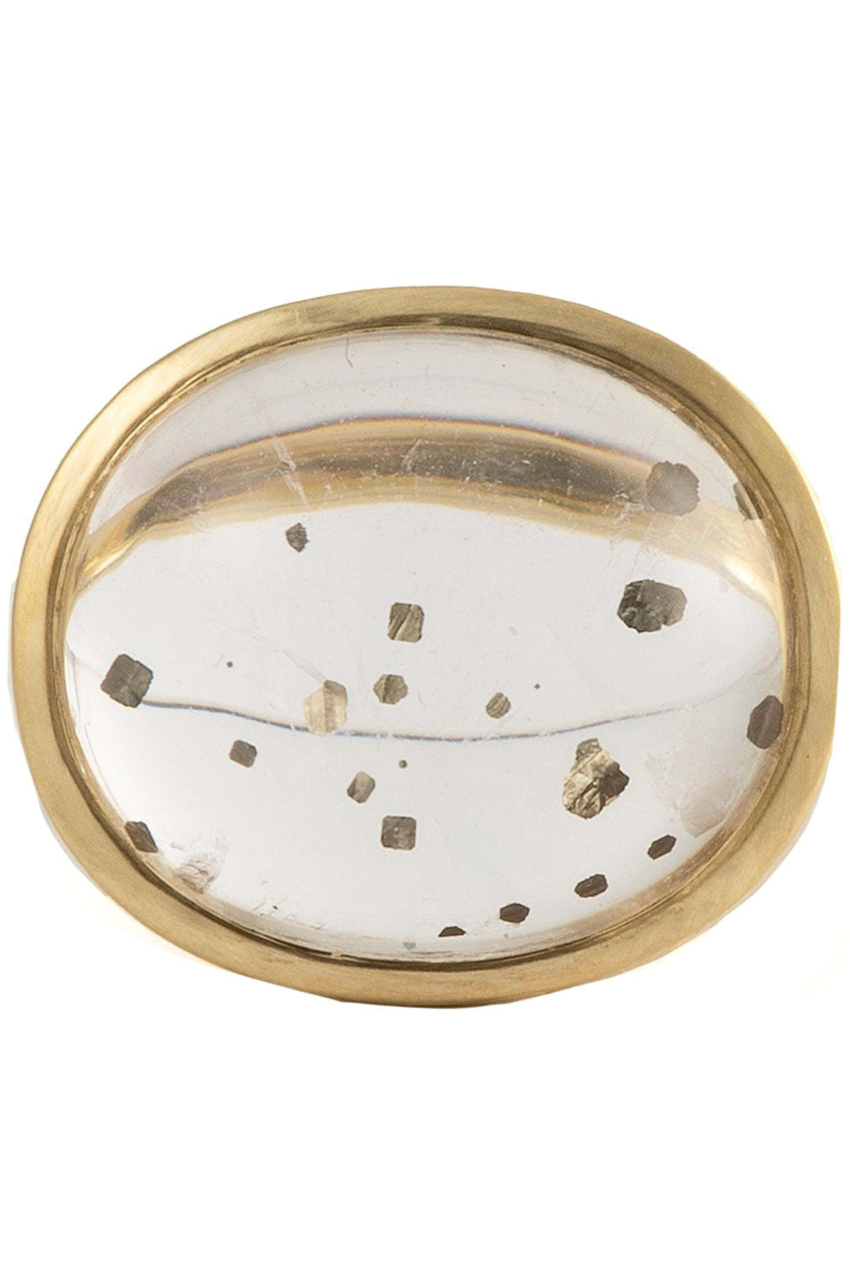 Sylva & Cie - Quartz Cabochon with Floating Pyrite Ring